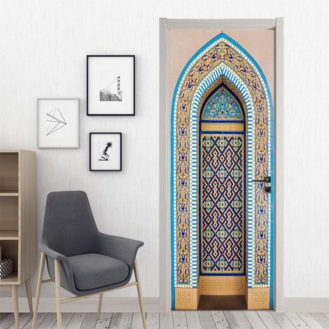 (38,5 x 200 cm x 2 pièces) Autocollants de porte à effet 3D 13 (1/4)
