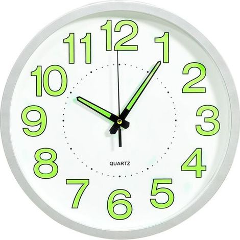 Horloge murale lumineuse blanche, 30 cm (1/5)