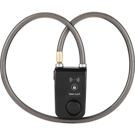 Antivol de vélo intelligent sans clé Bluetooth de 80 cm, étanche, avec alarme de 110 dB et câble métallique.
