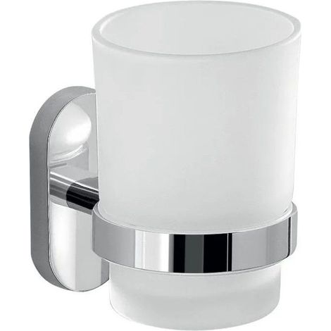 Zahnputzbecher Aus Metall Und Milchglas  Cipro