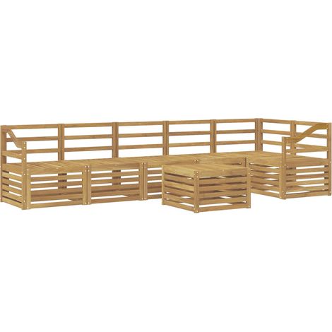 Set di divani da esterno 7 pz 6-Posti Bianco vidaXL (1/5)