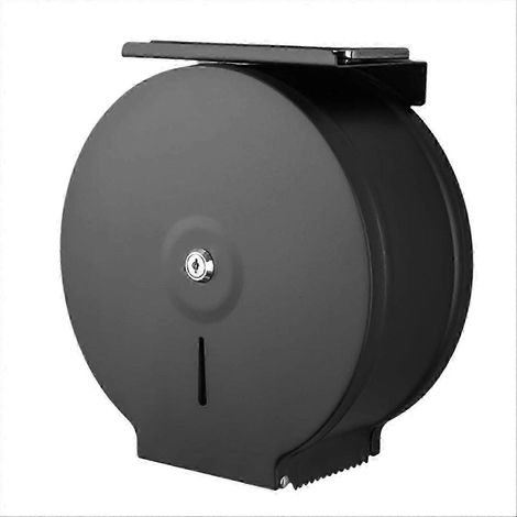 Distributeur de papier toilette géant commercial avec étagère, noir (1/5)