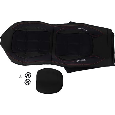 Housses de siège en cuir, protection automobile respirante à couverture complète toutes saisons, compatible avec airbag, pour berlines et SUV, noir (1/5)