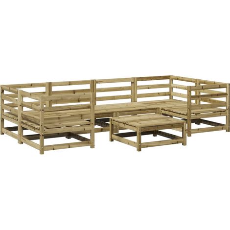Maison Exclusive - 7-tlg. Garten-Sofagarnitur Kiefernholz Imprägn
