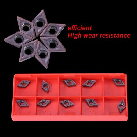 Boîte de 10 outils de coupe CNC DCMT070202, couleur cuivre (1/4)