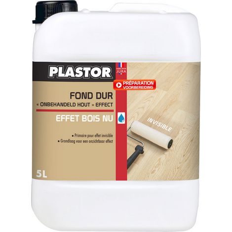 Plastor – Fond dur professionnel effet bois nu – Sous-couche acrylique pour vitrificateurs – Conditionnement 5 litres – Rendement 10m²/L