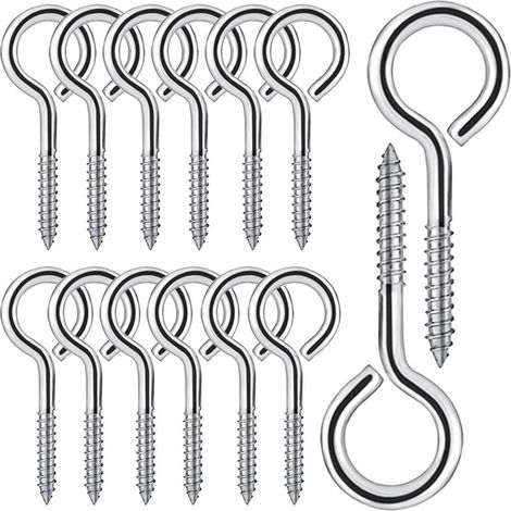 20 Pièces M5 Piton à Visser en Acier Inoxydable 304 Vis Mouton Oeil Rond Auto Taraudeuse Vis à Anneau Crochets à Oeil Boulon à œil Crochets Piton à Vis 65mm (1/5)