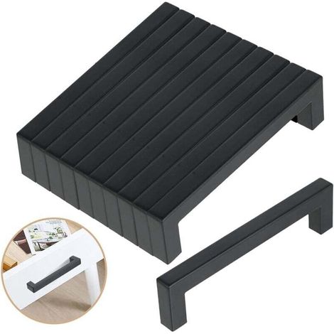 10 pezzi Maniglie per mobili in acciaio inox nero 128 mm, XU, maniglia da cucina in acciaio inox, pomello moderno per cassetti, armadietti da cucina, armadietti da bagno - KZQ (1/4)
