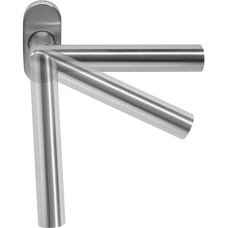 Poignée de porte de protection DIN droite, en acier inoxydable, avec rosace ronde, poignée de sécurité, poignée de porte (1/3)