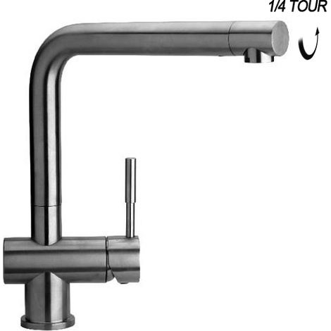 Miscelatore cucina a incasso in acciaio inox (1/2)