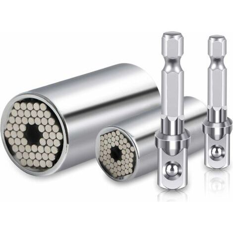Universal-Steckschlüsselsatz, 7–19 mm und 11–32 mm Steckschlüsseleinsätze, Bohrfutter, Multifunktionsschlüssel, Universal-Steckschlüssel, Gator Grip (1/4)