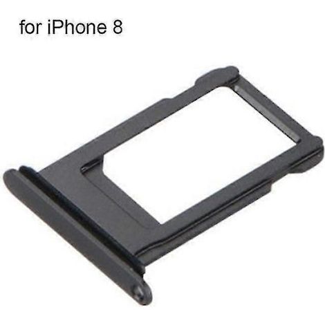 Support de carte SIM de remplacement, plaque et tiroir, compatible avec iPhone 8, 8 Plus et X.-Black for iPhone 8