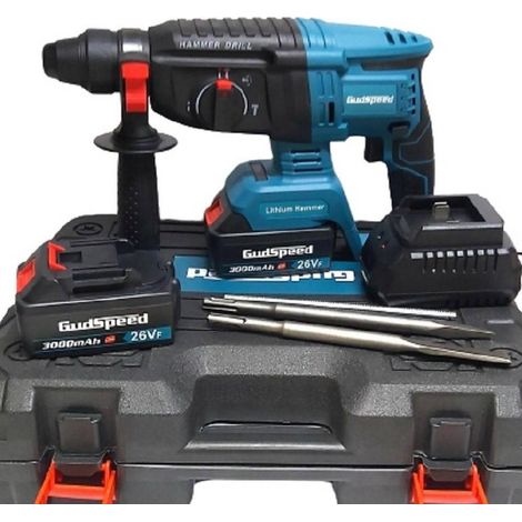 TRADE SHOP - Tassellatore A Batteria 2 Batterie Martello Demolitore Percussione Trapano Sds - (1/5)