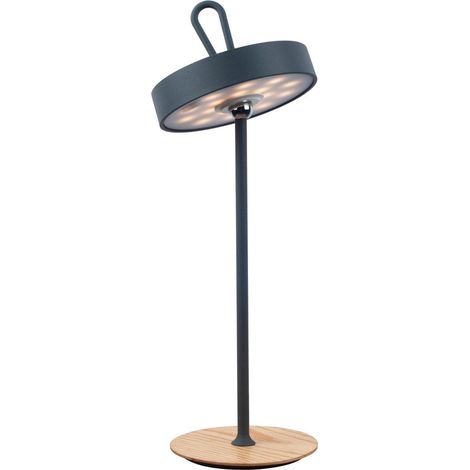 Lampe de table LED sans fil rechargeable magnétique intérieur extérieur métal plastique gris 36 cm - PANGIVO (1/4)