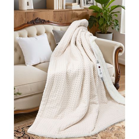 Plaid Chauffant Électrique 180x130cm, 6 Niveaux de Chaleur, Minuterie 10h, Arrêt Automatique, Lavable pour Lit Canapé (1/5)