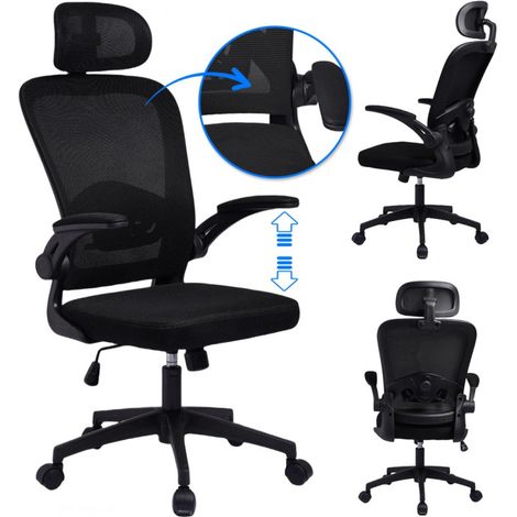 Drehbarer Bürostuhl „Mistral Black“, Mikronetz-Schreibtischstuhl KO28CZ