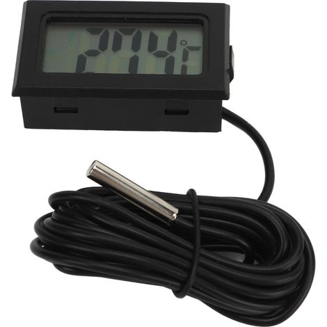 Thermomètre Numérique Électronique LCD Noir avec Sonde Étanche pour Incubateur (1/5)