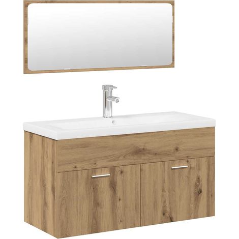 Maison Exclusive - Set Mobili da Bagno 3 pz Rovere Artigianale Legno Multistrato