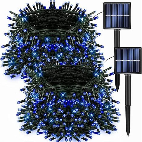 200 LED Guirlande Lumineuse Extérieur, Solaire, Étanche IP44, 20 m, 8 Modes, pour Jardin, Terrasse, Décoration Festive
