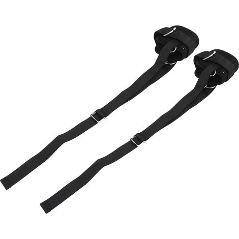 Lot de 2 sangles de cheville réglables avec haltères pour le renforcement musculaire des hanches et des membres (noir) (1/5)