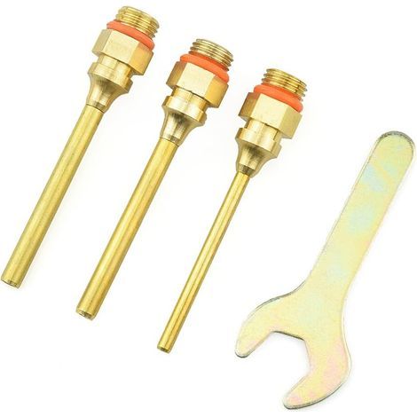 Ensemble de douilles de pistolet à colle chaude, 70 mm, embout de buse de pistolet à colle en cuivre (3 tailles) et assortiment de clés pour réparations à domicile (1/5)