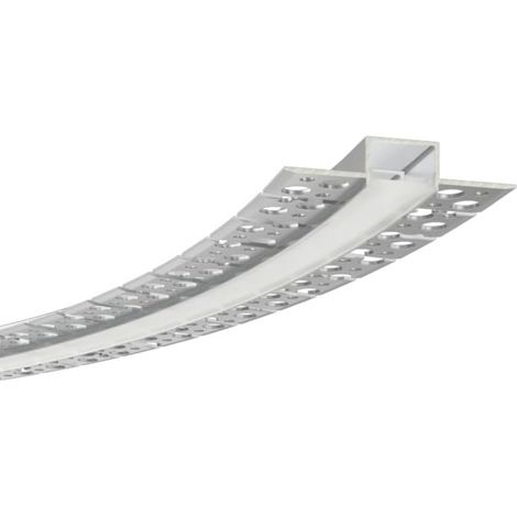 Pacco di 12 Profili Profilo in alluminio flessibile per strisce strip LED curvabile installazione ad incasso per controsoffitte in cartongesso 1.5 metri x 12.6 mm schermatura opaca (1/4)