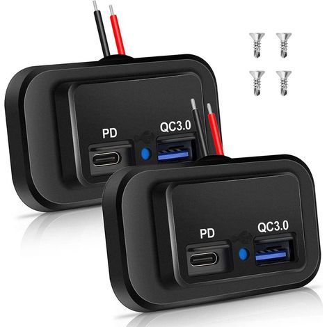 Stück 48W 12V/24V Wohnmobil-USB-Ausgang, Dual PD3.0 Typ-C (USB-C) und Fast QC3.0 USB-A Kfz-Steckdose Wandmontageanschlussfeld für Wohnmobil, Boot, LKW, ATV (1/5)
