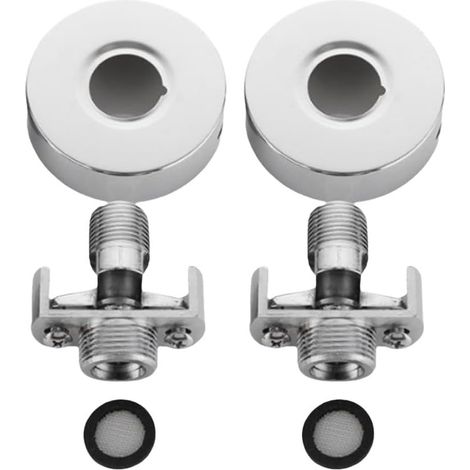 Adaptateur de douche réglable avec cache décoratif, raccord de vanne excentrique mural en laiton en forme de S, joint d'angle de 0 à 40 degrés pour l'installation de robinet de salle de bain. (1/4)