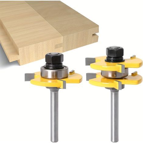 2-teiliges Zapfenverbindungsmesser, 3-Zahn-Viertelgriff-T-förmiges Zapfenverbindungs-Quadratzahn-Bodenpuzzlemesser, Holzbearbeitungswerkzeuge (1/5)