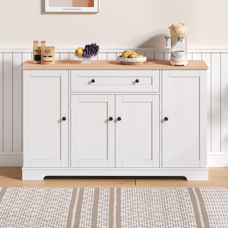 Küchenbuffet (138 cm) mit Schublade, Türen und verstellbaren Einlegeböden, modernes Design, Kippschutz (1/5)