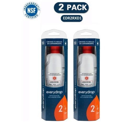 Lot de 2 filtres à eau pour réfrigérateur – Réduction 99 % du plomb – Compatible Whirlpool et autres modèles – Installation facile sans outils - EDR2RXD1 (1/3)