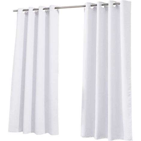 2-teiliger Sonnenschutz für moderne Häuser, schlichte Ausführung, dunkles, wasserdichtes Material, UV-Schutz, weiß, 132 cm x 241 cm (1/5)