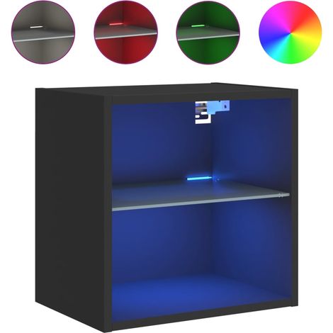Maison Exclusive - Wand-Nachttisch mit LED-Leuchten Schwarz