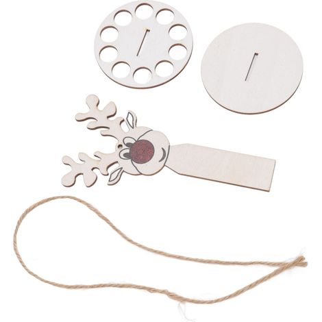 Porte-billet en bois de Noël Ornement DIY Décoration de petit élan pour gâteau d'argent (1/5)