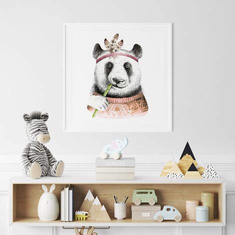 Poster / Affiche carrée Enfants - Panda indien - 50x50 cm (1/3)