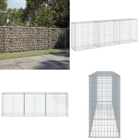 vidaXL Panier gabion avec couvercle 300x50x100 cm fer galvanisé (1/5)