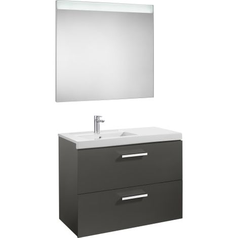 CONJUNTO PRISMA2 CAJONES ESPEJO 900 IZQUIERDA GRIS ANTRACITA