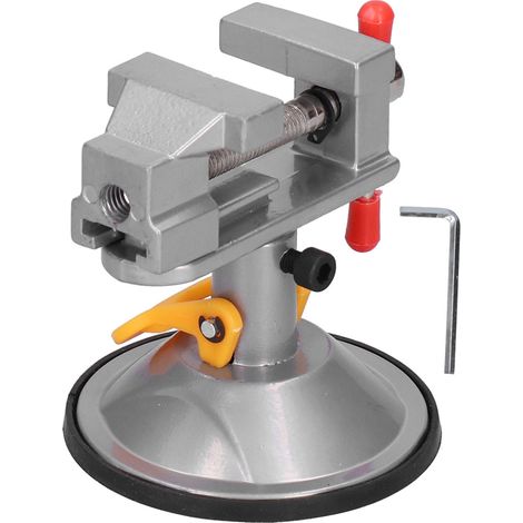 Mini étau à ventouse en acier 45 avec rotation à 360°, outil manuel miniature pour verre, bureau et métal (1/5)