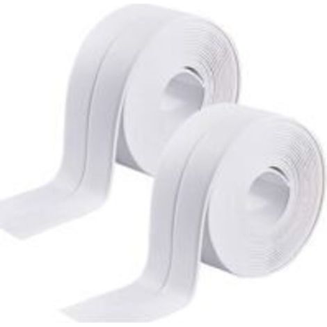 Nastro adesivo impermeabile, striscia sigillante autoadesiva per lavello da cucina, fessura del WC, bagno, resistente all'umidità e antimuffa, striscia in PVC bianca per angoli delle pareti.