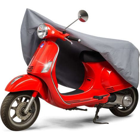 Premium Bâche de protection pour moto S, Bâche de couverture Vespa en PVC robuste, Garage pour moto étanche - 185x90x110 cm gris (1/5)