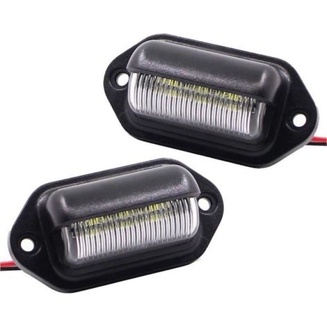 Lot de 2 feux de plaque d'immatriculation, 12 V, 6 LED, feu arrière pour camion, SUV, remorque, fourgonnette, éclairage de courtoisie, plafonnier et éclairage de chargement (1/5)