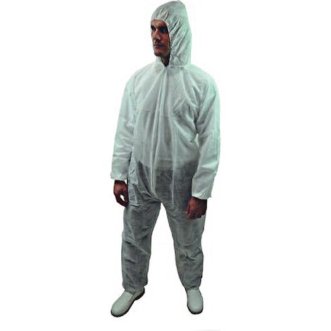Combinaison PP 40 gr-m² à capuche poignets et chevilles elastiquées taille M - MEDICOM