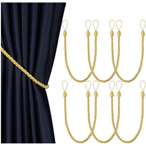 Lot de 6 embrasses de rideaux tissées à la main