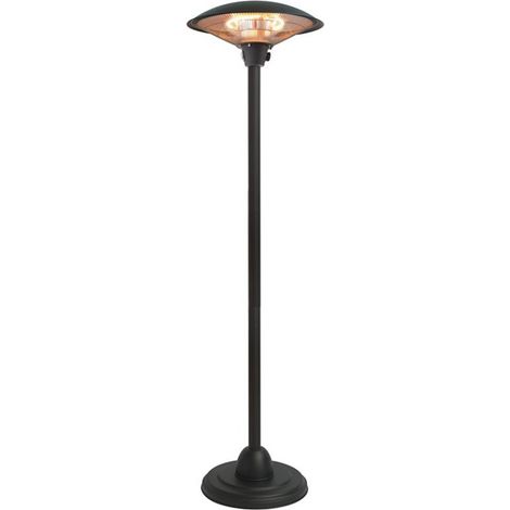 Favex – Parasol chauffant électrique infrarouge 2100W – 3 puissances – Surface de chauffe jusqu'à 8 m² – Acier peint noir – Allumage manuel