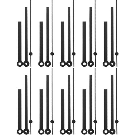 10 jeux d'aiguilles de rechange pour horloge murale, pièces détachées pour réparation à faire soi-même-14.00X0.70X0.60CM-Black (1/3)