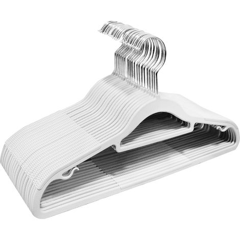 Lot de 20 Cintres, Plastique ABS, Crochet Pivotant 360°, Design Antidérapant, Gain de Place, Pour Armoire (1/5)