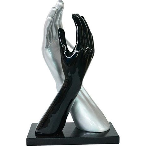 Décoration à poser mains noire et argent