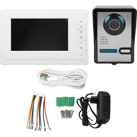 Interphone vidéo avec sonnette sans fil, interphone, moniteur, kit maison connectée, écran HD TFT-LCD 7 pouces, 100-240 V CA, prise européenne (1/5)
