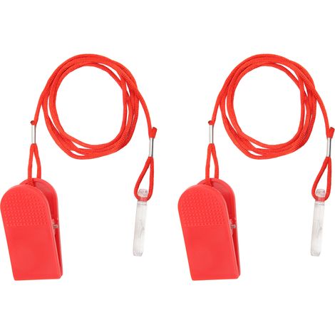 2 pièces Interrupteur de Sécurité pour Tapis de Course, Accessoire Fitness Universel, Clé d'Arrêt d'Urgence Rouge (1/5)