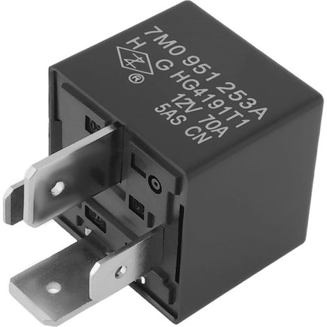 1Pc Relais Automobile 100 Relais de Contact Normalement Ouvert Relais Multifonction 4 Broches 7M0951253A Compatible avec VW Compatible avec A3 A4 A6 Q5 Q7 12V (1/5)